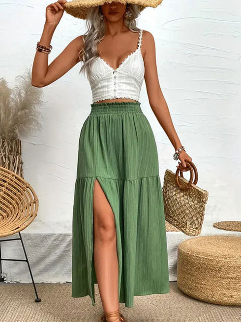 Frill Slit Skirt - Odaingerous